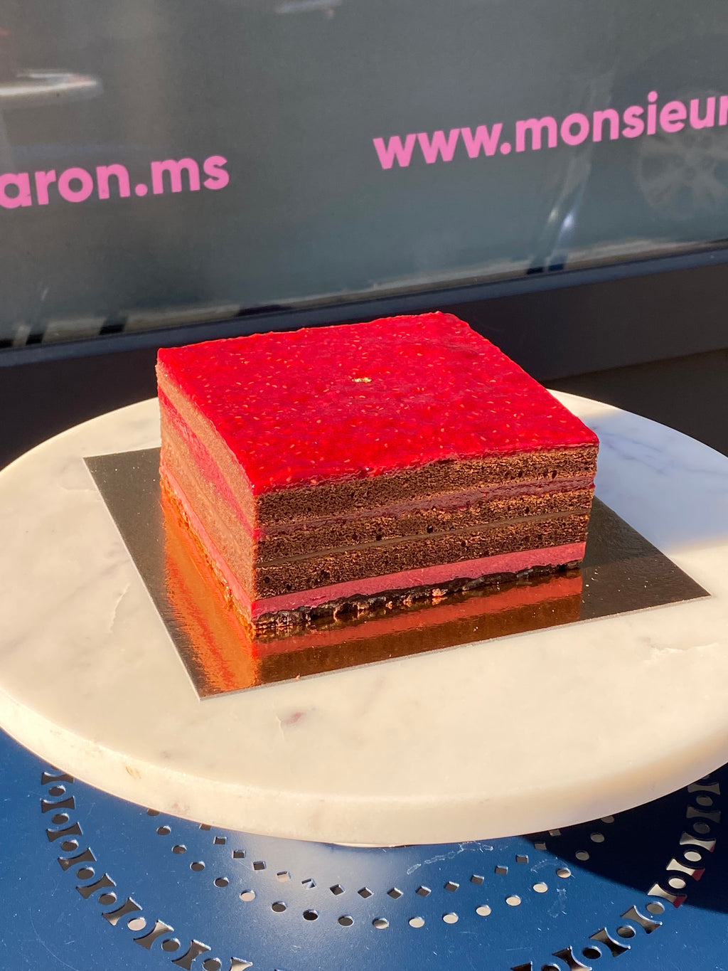 Schoko Himbeer Opéra-Torte (vegan) (4 Portionen)