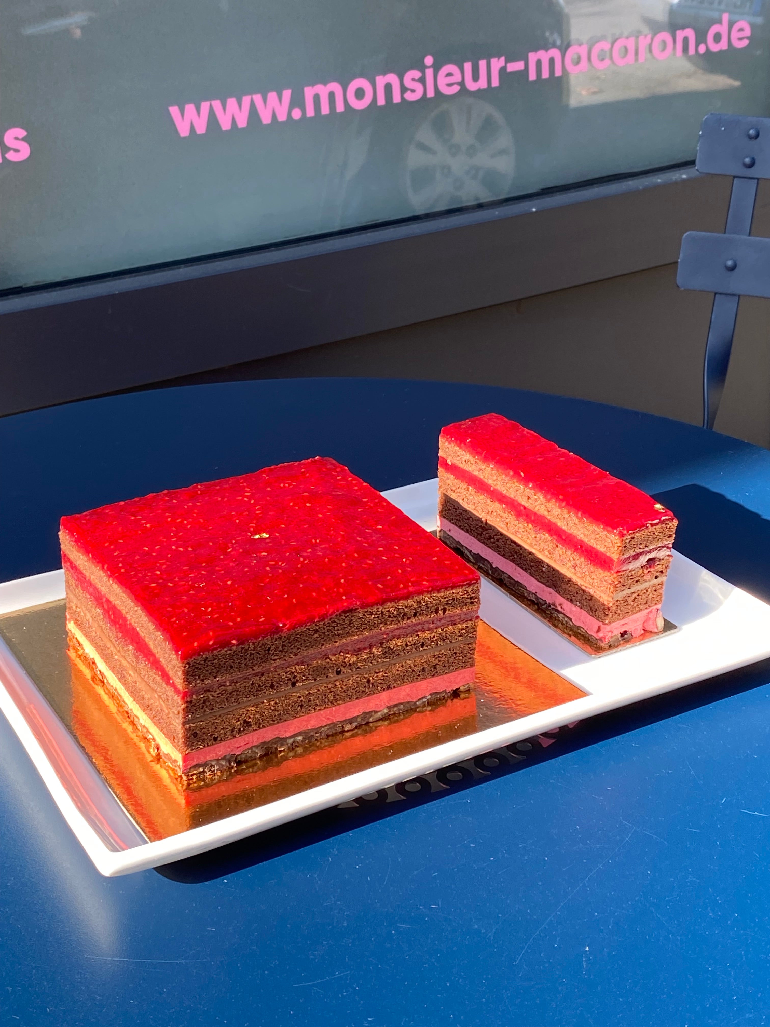 Schoko Himbeer Opéra-Torte (vegan) (4 Portionen)